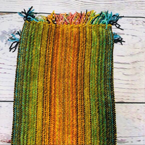 Multicolor plush scarf fringe soft warm winter - Picture 6 of 8